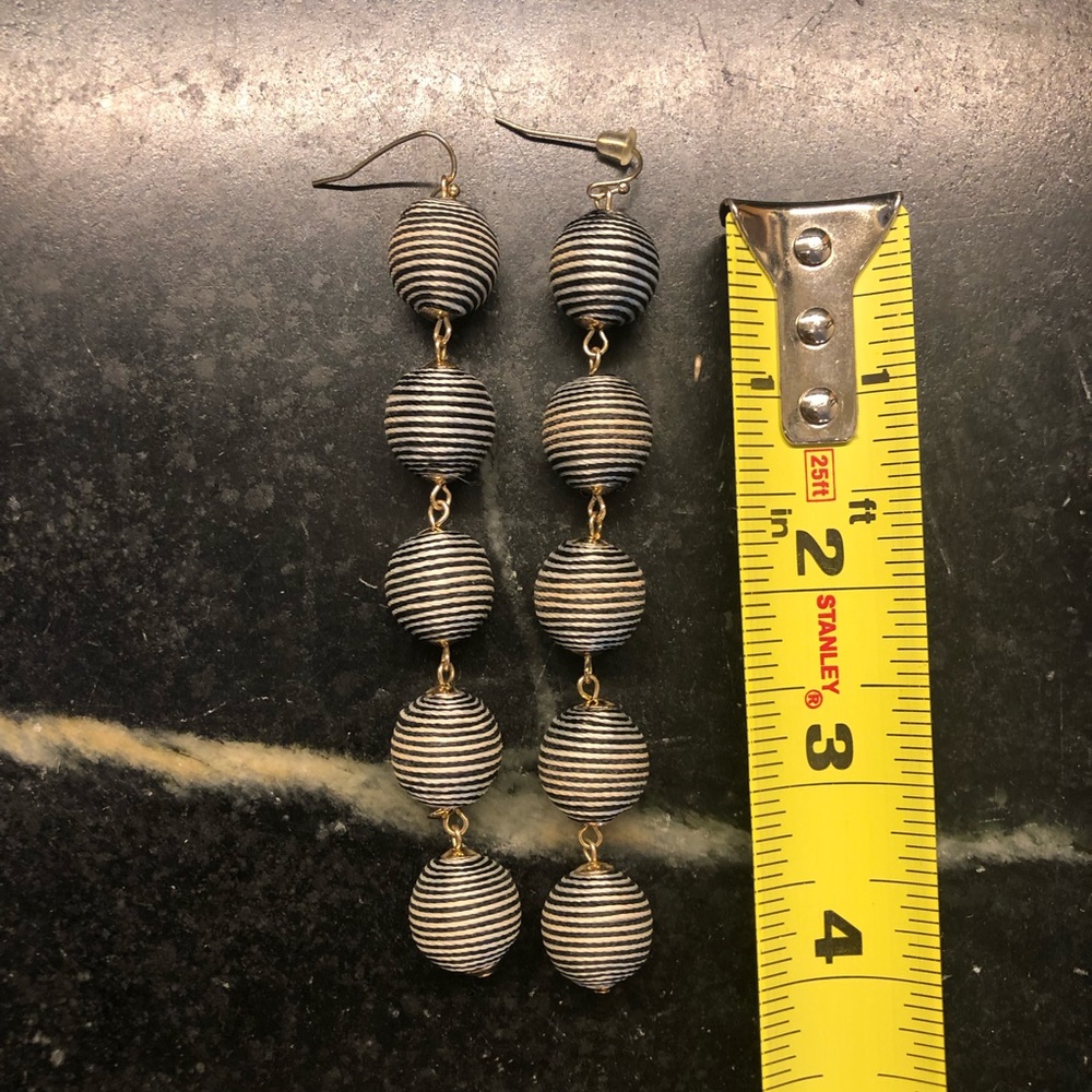 Black and white stripe earrings
